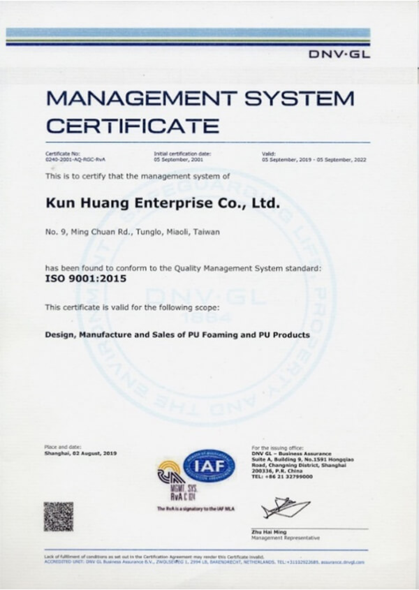 2019-2022 ISO 9001: 2015